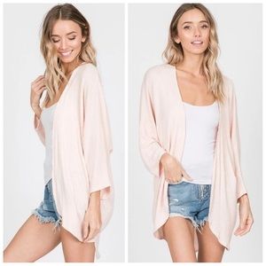 Lightweight blush pink cardigan sweater